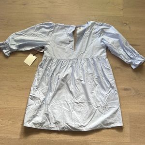 Blue aritzia babydoll mini dress